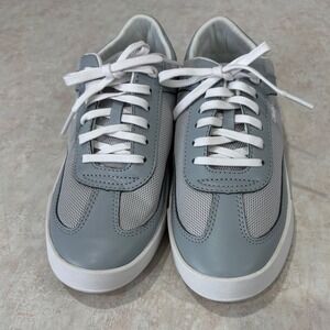 OluKai Haupu Hulu Womens Grey Leather Mesh Sneakers 20525-2NPG Size 7 EUR 37